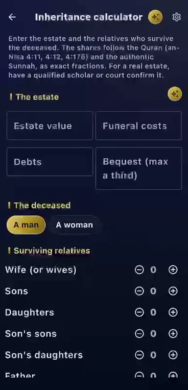 Inheritance calculator